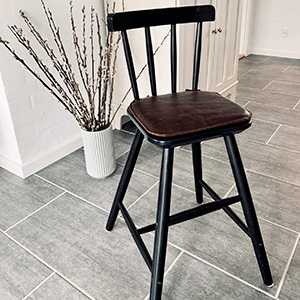 ikea stol med hynde i læder, dansk produceret